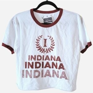 Kohl's Indiana Varsity T-shirt NWT Medium White Maroon Casual Sleep Comfy